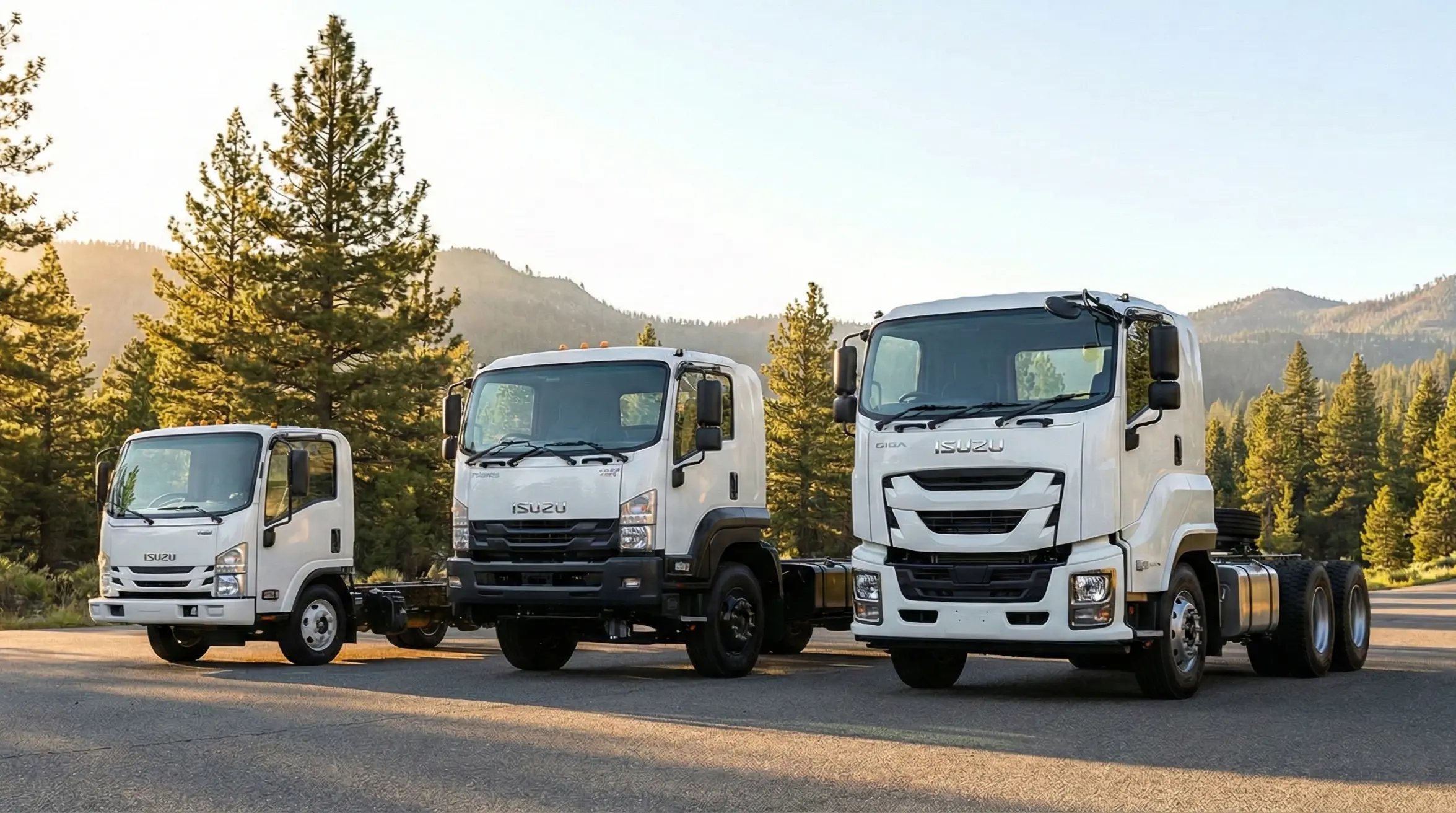 Isuzu trucks at the Migori workshop